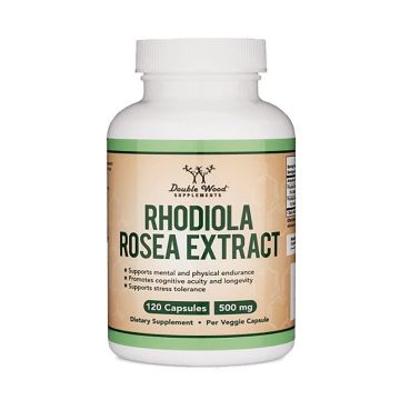 Златен корен при стрес, тревожност, паника 500 mg х120 капсули Double Wood