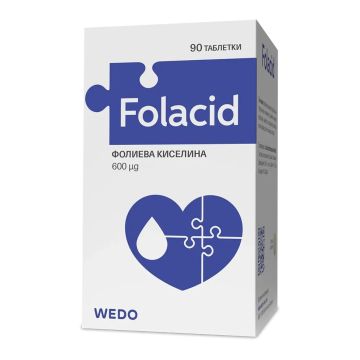 Folacid 600 μg Фолиева киселина x90 таблетки Wedo