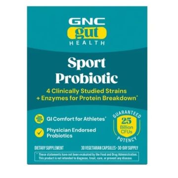 Probiotic Sport 4 клинично изследвани щама и ензими х30 капсули GNC Gut Health