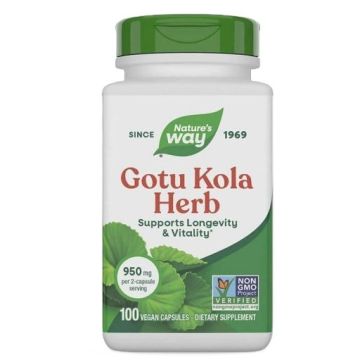 Gotu Kola Азиатска центела за жизненост и дълголетие и за здрави вени 475 мг х100 капсули Nature's Way