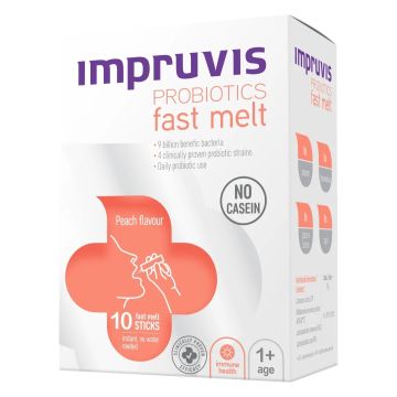 Impruvis Fast Melt Пробиотик с вкус на праскова х10 бързоразтворими сашета Pharma Brands