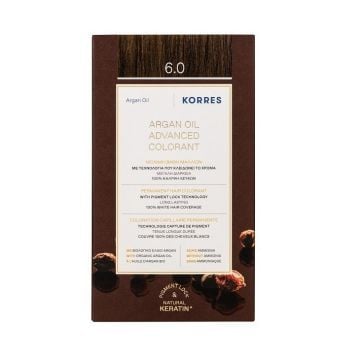 Korres Argan Oil Безамонячна боя за коса с арганово масло, цвят 6.0