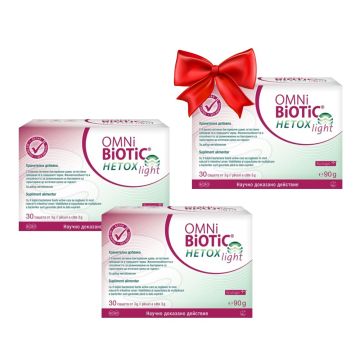 Omni Biotic Хетокс лайт за метаболизма и чернодробната функция 2х30 сашета + 1 брой Подарък