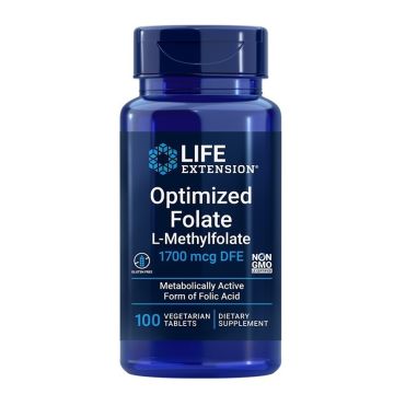 Optimized Folate Фолиева киселина (Л-метилфолат) х100 таблетки Life Extension