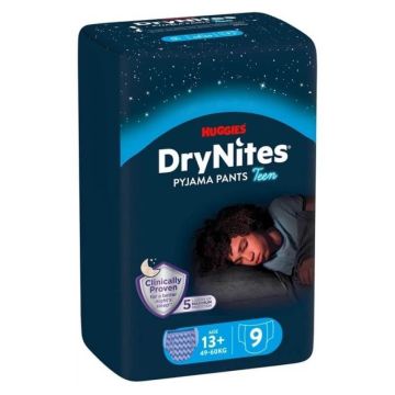 Huggies DryNites Pyjama Pants Пелени-гащи за момчета, 13+ години, 49-60 кг х9 броя