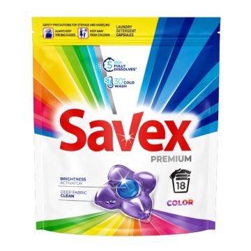 Savex Premium Caps Color Капсули за пране x18 броя