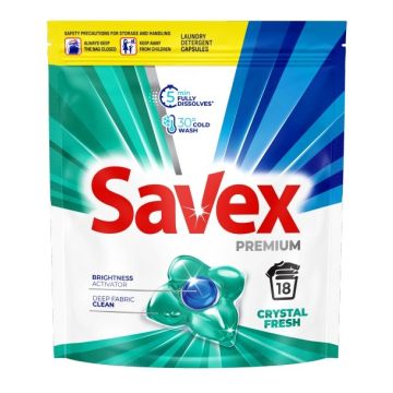 Savex Premium Caps Crystal Fresh Капсули за пране x18 броя