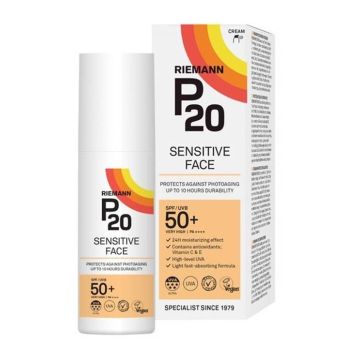 Riemann P20 Sensitive Face Слънцезащитен крем за лице, SPF50+ x50 мл