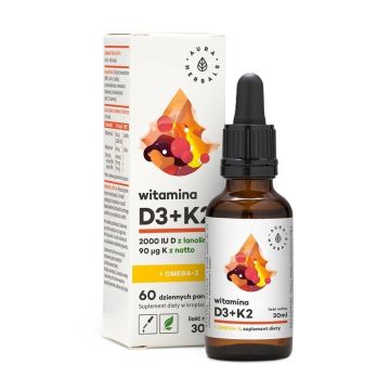 Витамин D3 и K2 с Oмега-3 х30 мл Aura Herbals