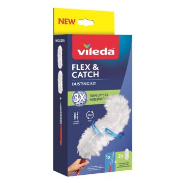 Vileda Flex & Catch Четка за прах, къса дръжка