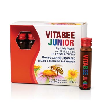 VitaBee Junior Витамини за деца с пчелно млечице, прополис x10 флакона VitaSanus