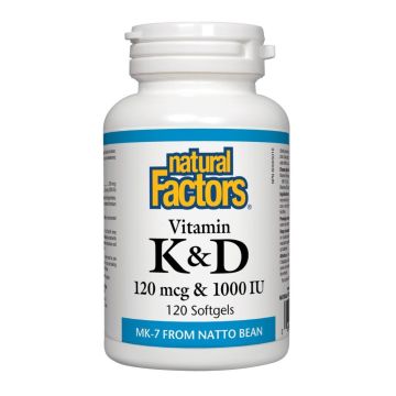Витамин K2 + D3 х120 софтгел капсули Natural Factors