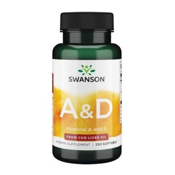 Vitamins A & D 1500/10 мкг х250 меки капсули Swanson